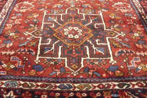 Semi Antique Red Tribal 4'6X6'3 Karajeh Persian Rug