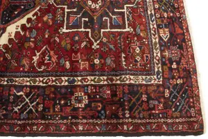 Semi Antique Red Tribal 4'6X6'3 Karajeh Persian Rug