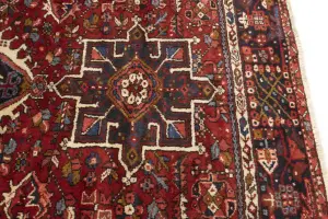 Semi Antique Red Tribal 4'6X6'3 Karajeh Persian Rug