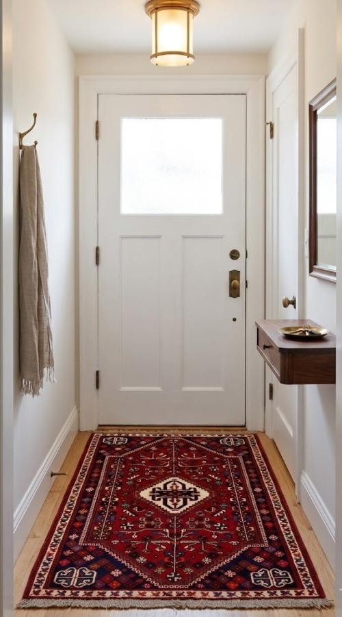 3'5 X 5'0 Red & Cream Shiraz Hand Knotted Wool Persian Rug