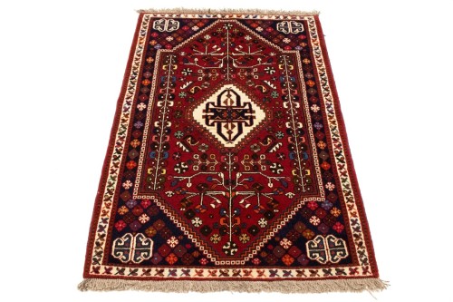 Red Tribal 3'5X5 Shiraz Persian Rug