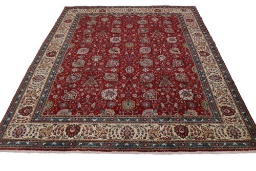 Vintage Red Classic 10' x 13' Tabriz Persian Rug