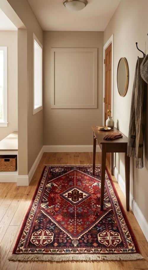 3'5 X 5'0 Hand Knotted Red Tribal Shiraz Wool Persian Rug