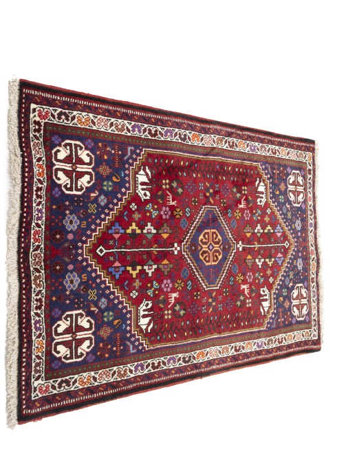 Vintage Red Tribal 3'5X5 Shiraz Persian Rug