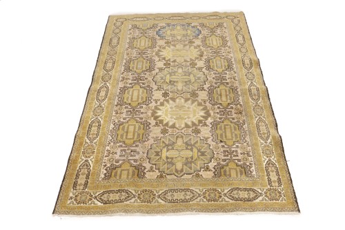 Cream Floral 4X6 Semi Antique Vintage Oriental Persian Rug