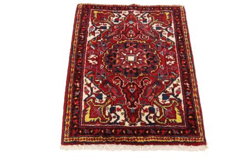 2'6 x 3'2 Hand Knotted Heriz Floral Persian Wool Rug
