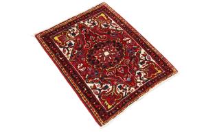 2'6 x 3'2 Hand Knotted Heriz Floral Persian Wool Rug