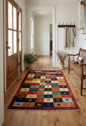 Multicolored Tribal 3X5 Gabbeh Persian Rug