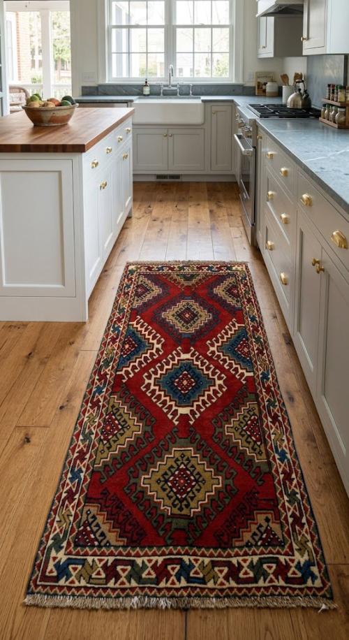 Dark Orange Tribal 3X6 Ghoochan Persian Wool Rug