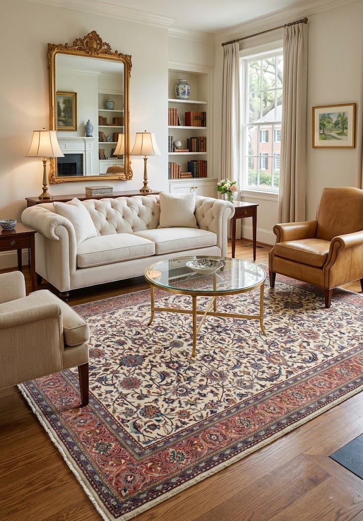 Vintage Cream Floral 8' x 11' Sarouk Persian Rug - Image 2