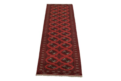 Vintage Red Tribal 3'5" x 9'7" Turkoman Persian Runner Rug