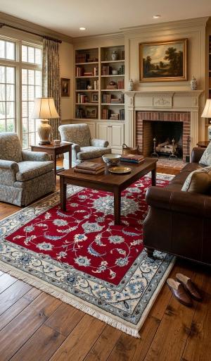 Red Classic Floral 4X7 Nain Kashmar Persian Rug
