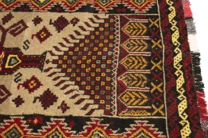 Khaki Tribal Geometric 3X6 Balouch Persian Rug