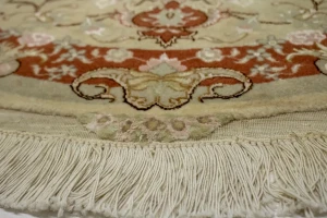 Cream Classic 4X4 Tabriz Persian Rug