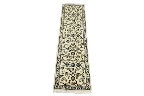 Cream Classic 3' x 10' Nain Kashmar Persian Runner Rug