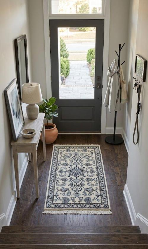 Cream Floral Classic 2'4" x 4' Nain Persian Rug