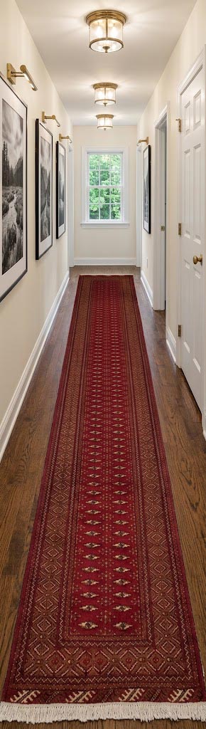 Vintage Red Tribal 3'4" x 12'6" Turkoman Persian Runner Rug - Image 2