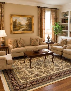 Cream Classic Floral 8X10 Oriental Rug