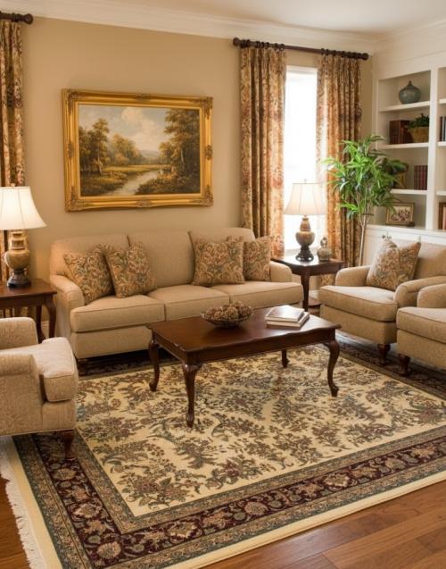 Cream Classic Floral 8X10 Oriental Rug