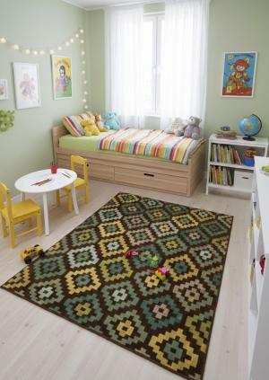 Multicolored Allover 5X8 Modern Machine-Made Rug