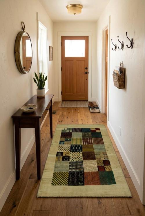 Cream Tribal 3'6" x 5'4" Gabbeh Persian Rug