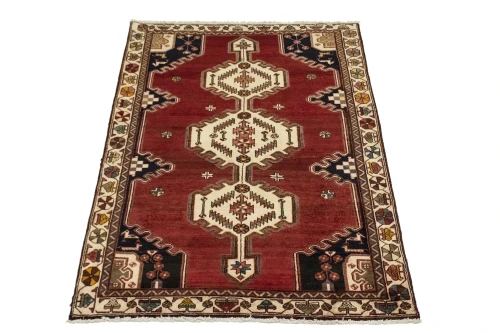 Vintage Red Tribal 4'6X6'8 Mazlaghan Persian Rug