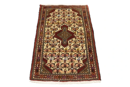 Cream Vintage Tribal 2'2X3'5 Geometric Oriental Persian Rug