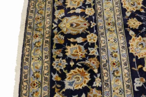 Vintage Dark Navy Traditional 11'6X17'4 Kashan Persian Rug