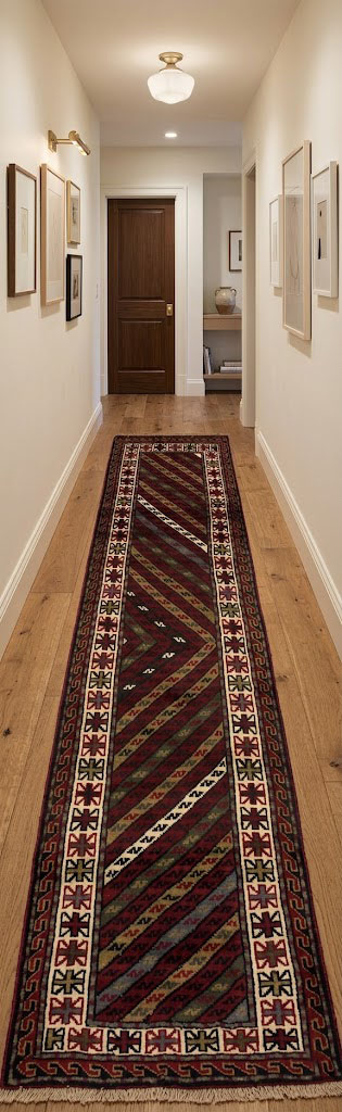 Tribal Geometric 3' x 10' Ghoochan Persian Runner Rug - Image 2