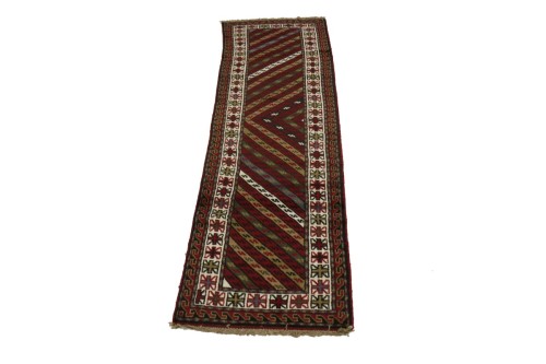 Tribal Geometric 3' x 10' Ghoochan Persian Runner Rug