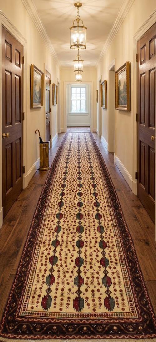 3'10 x 9'0 Hand Knotted Turkoman Persian Wool Runner Rug