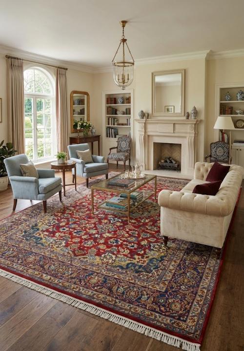 Vintage Red Traditional 10' x 13' Najafabad Persian Rug
