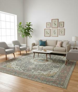 Antique Muted Plum Floral 10X13 Distressed Vintage Oriental Rug