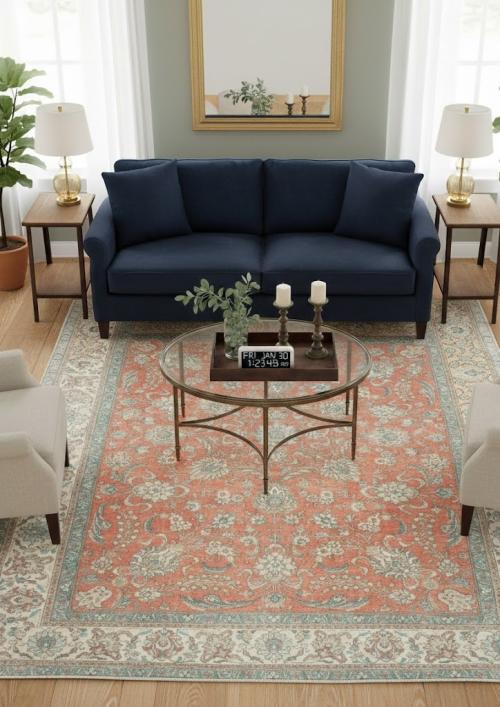 9'7 X 12'6 Hand Knotted Floral Antique Oriental Wool Rug