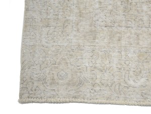 Antique Muted Beige Floral 9'2X11'6 Distressed Vintage Oriental Rug