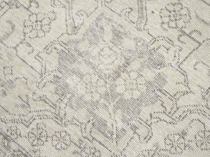 Antique Muted Beige Floral 8'5X11'7 Distressed Vintage Oriental Rug