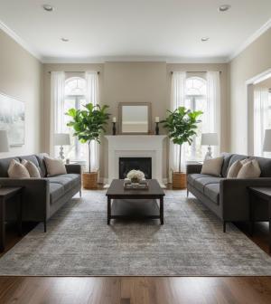 Antique Muted Gray Floral 9X11 Distressed Vintage Oriental Rug