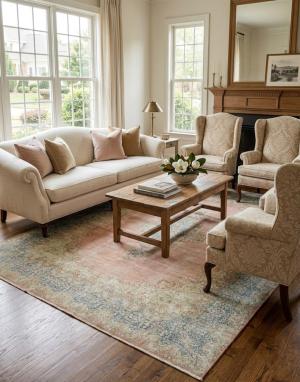 Antique Muted Floral 8'8X11'7 Distressed Vintage Oriental Rug