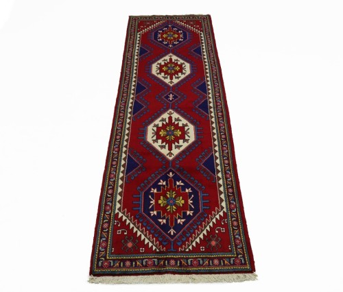 Vintage Red Tribal 4' x 13' Tabriz Persian Runner Rug