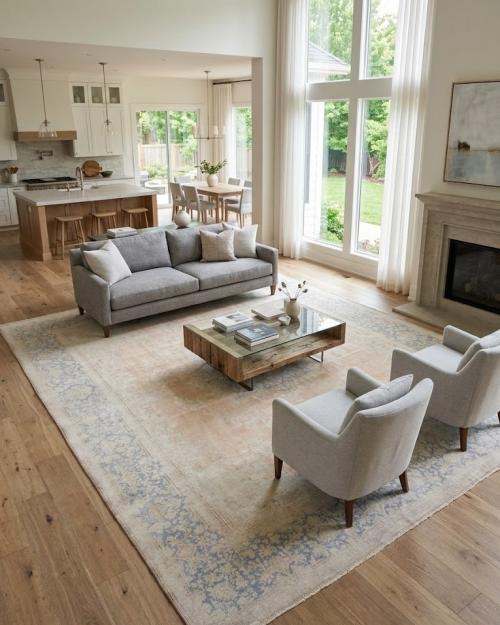 Antique Muted Beige Floral 9'5X12'7 Distressed Vintage Oriental Rug