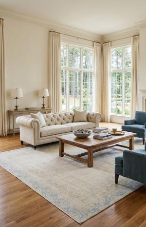 Antique Muted Floral 8'5X11'7 Distressed Vintage Oriental Rug