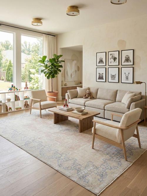 Antique Muted Peach Floral 10X13 Distressed Vintage Oriental Rug