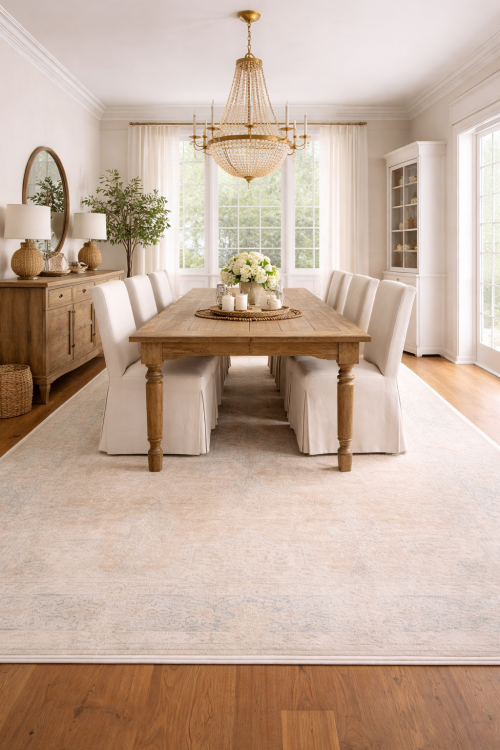 Antique Muted Orange Floral 10X14 Distressed Vintage Oriental Rug