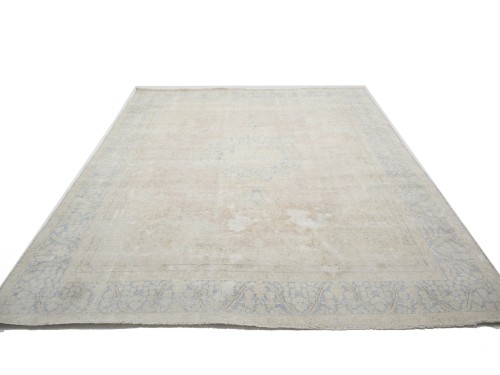 Antique Muted Floral 9'3X12'7 Distressed Vintage Oriental Rug