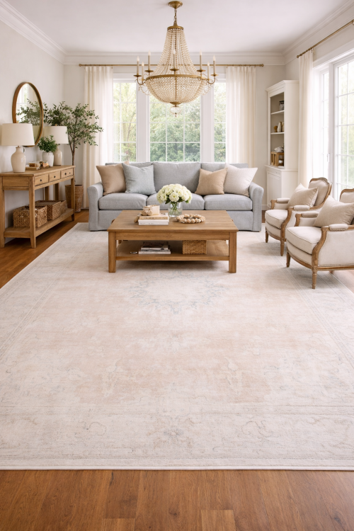 Antique Muted Floral 9'6X12'8 Distressed Vintage Oriental Rug