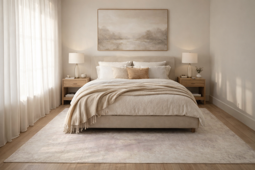 Antique Muted Red Floral 6X9 Distressed Vintage Oriental Rug