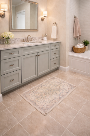 Antique Muted Gray Floral 1'9X2'4 Distressed Vintage Oriental Rug