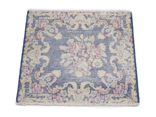 Antique Muted Floral 1'6X1'7 Distressed Vintage Oriental Square Rug