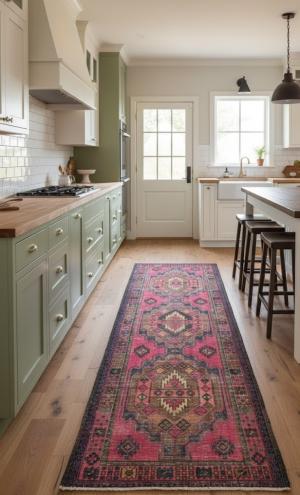 Antique Muted Tribal 4X10 Distressed Vintage Oriental Runner Rug