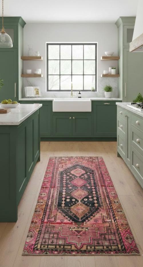 4'2 X 8'11 Hand Knotted Geometric Antique Wool Runner Rug